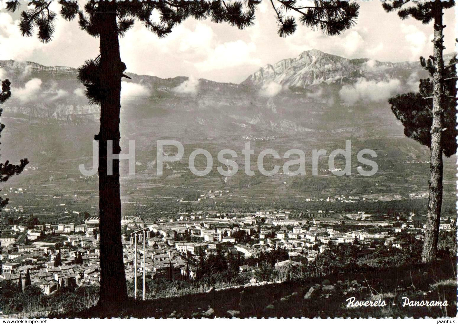 Rovereto - Panorama - town - valley - Alps - mountains - old postcard - Italy - unused - JH Postcards