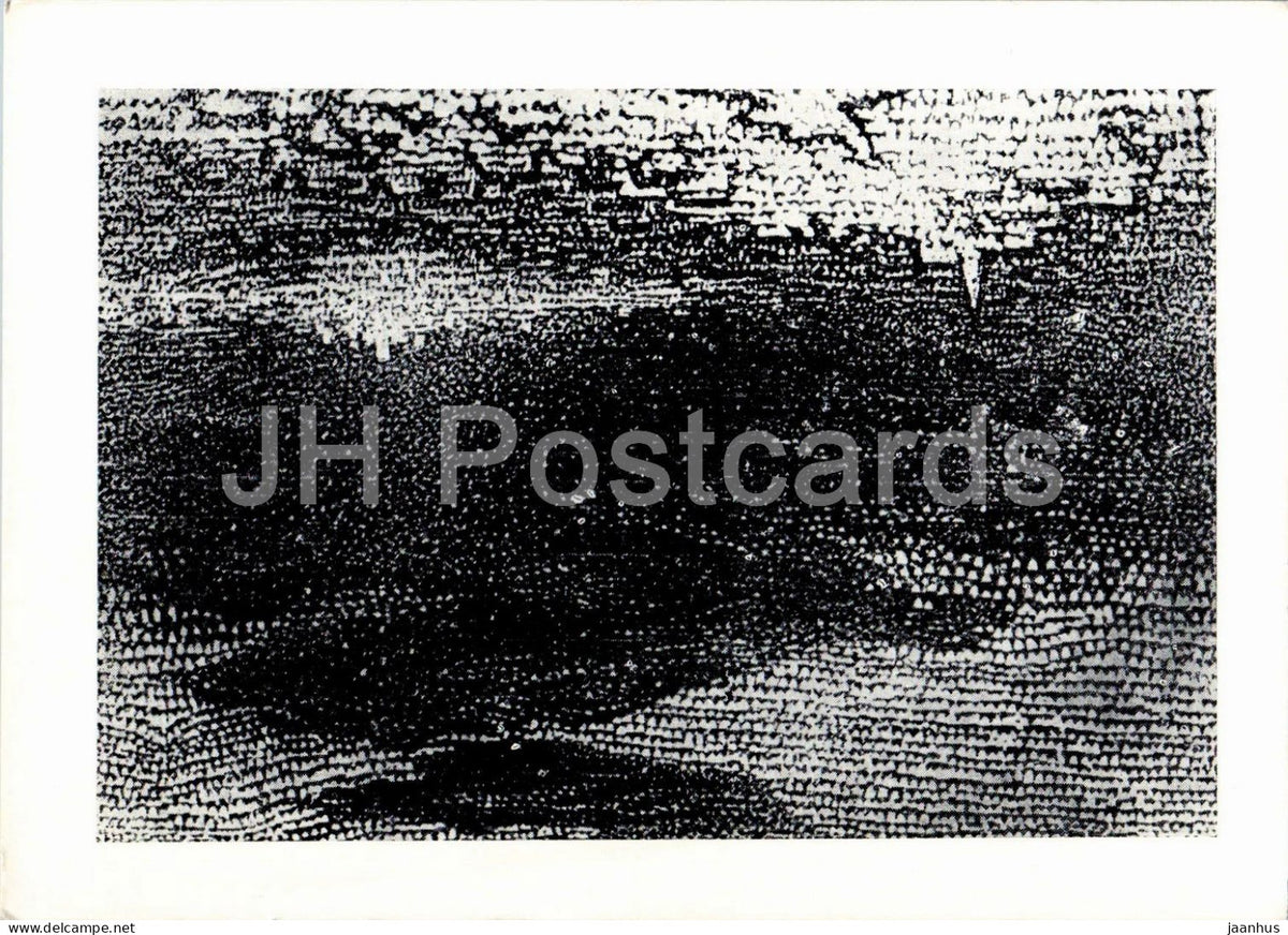 woodcut by Renate Schubert - Snow Landscape - Schneelandschaft - German art - 1970s - Germany DDR - unused - JH Postcards