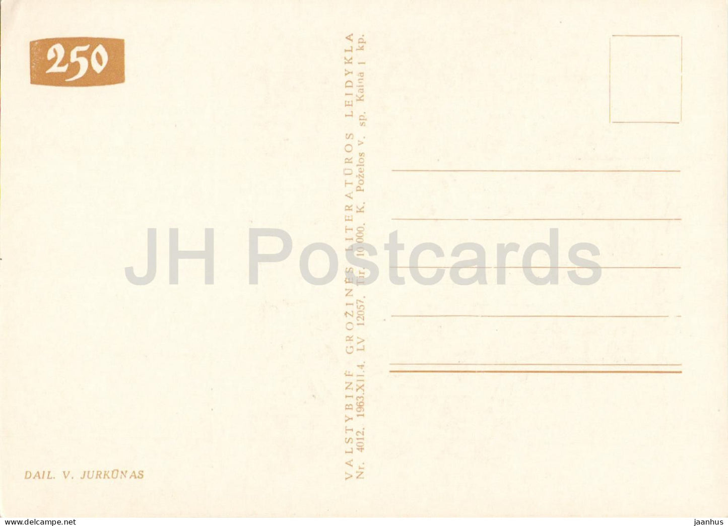 Die Jahreszeiten von K. Donelaitis – Auf dem Weg zur Sommerarbeit – Illustration von V. Jurkunas – 1963 – Litauen, UdSSR – unbenutzt 