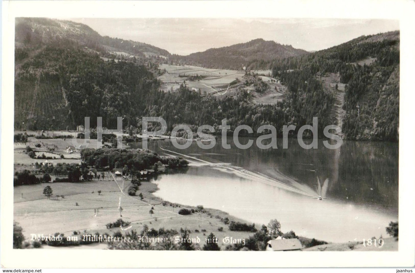 Dobriach am Millstattersee - Karnten - Strand mit Glanz - lake - village - mountains - 1819 - 1949 - Austria - used - JH Postcards