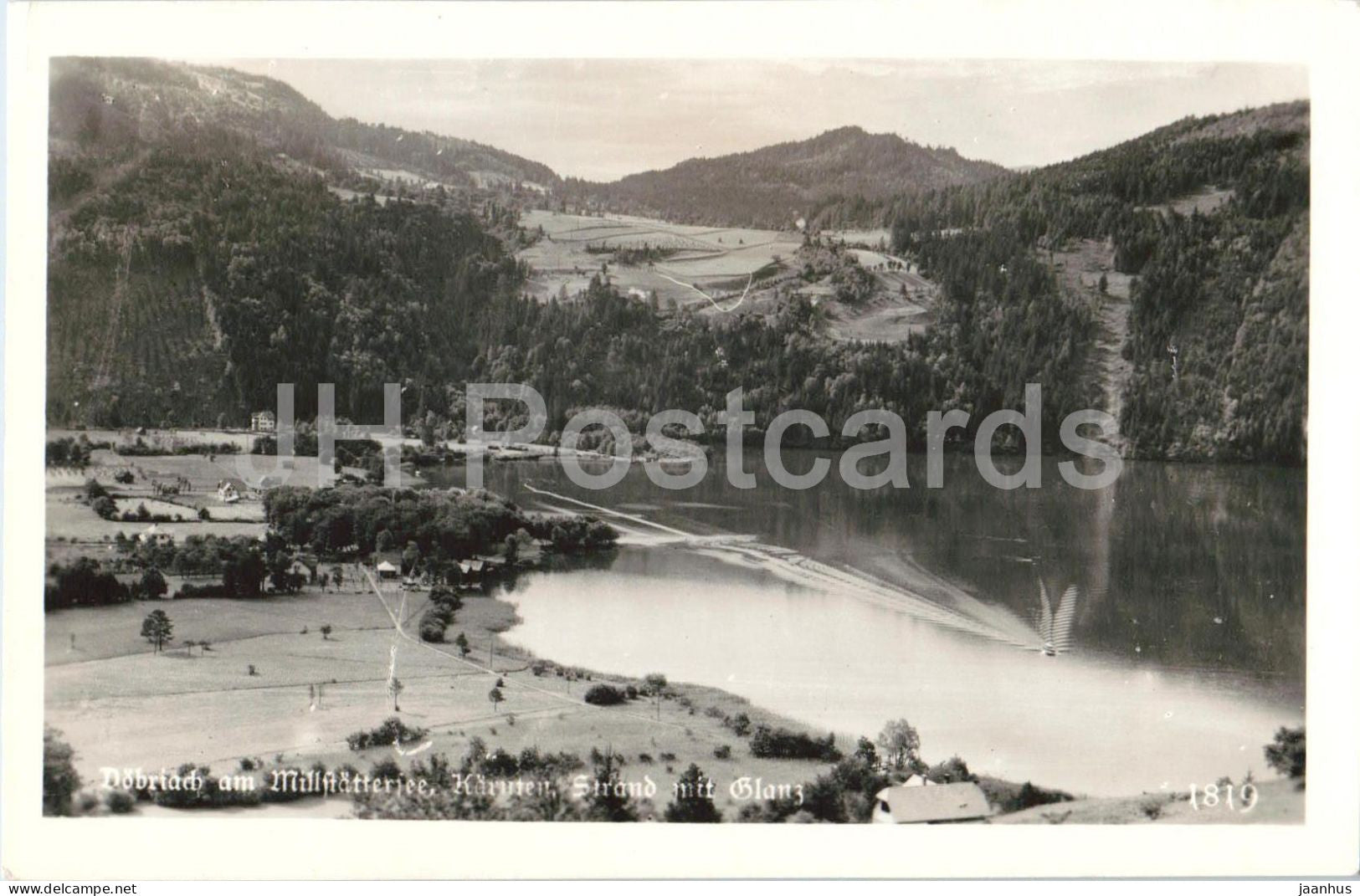 Dobriach am Millstattersee - Karnten - Strand mit Glanz - lake - village - mountains - 1819 - 1949 - Austria - used - JH Postcards