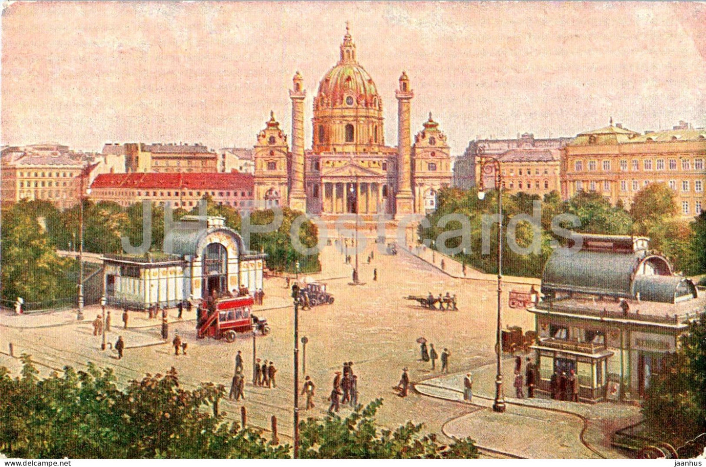 Wien - Vienna - Karlsplatz - illustration - 24169 - old postcard - Austria - unused - JH Postcards