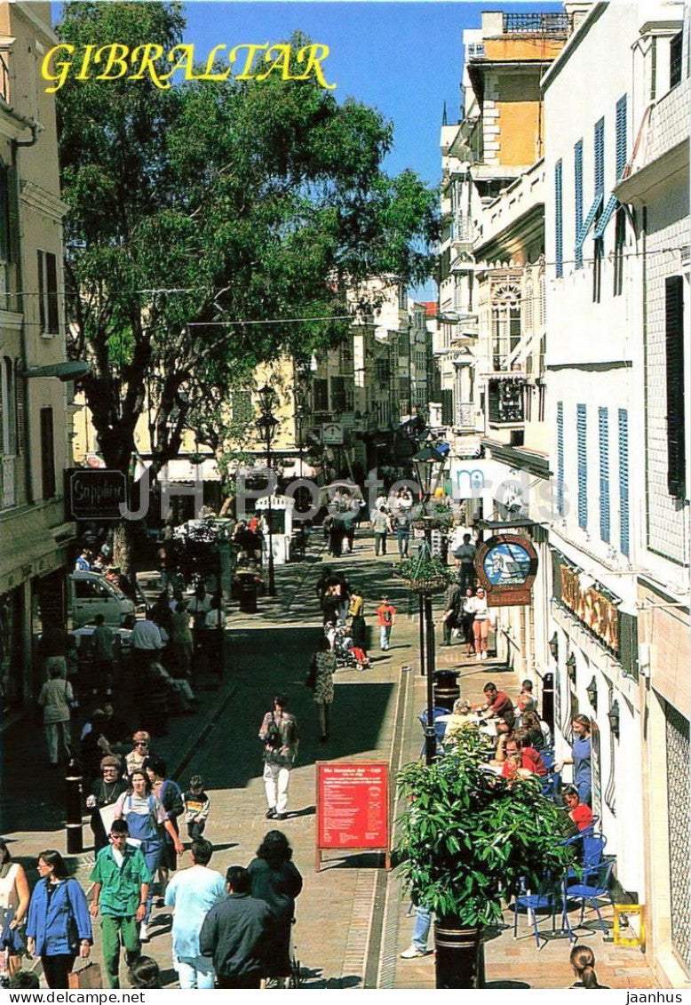 Gibraltar - Main street - city street - shops - pedestrians - S-21 - Gibraltar - unused - JH Postcards