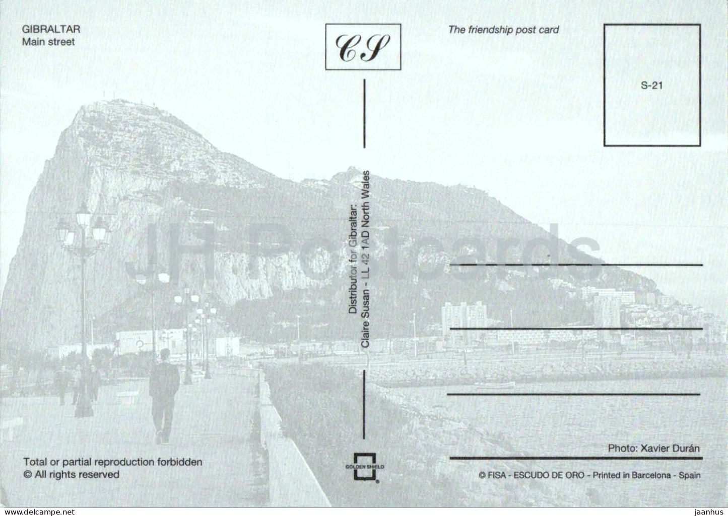 Gibraltar - Main street - city street - shops - pedestrians - S-21 - Gibraltar - unused