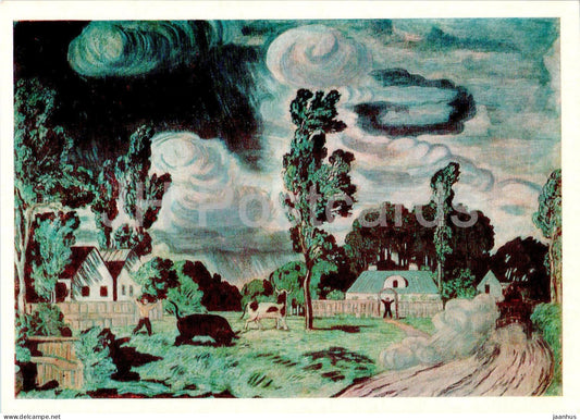 painting by N. Krymov - A Windy Day - Russian art - 1975 - Russia USSR - unused - JH Postcards