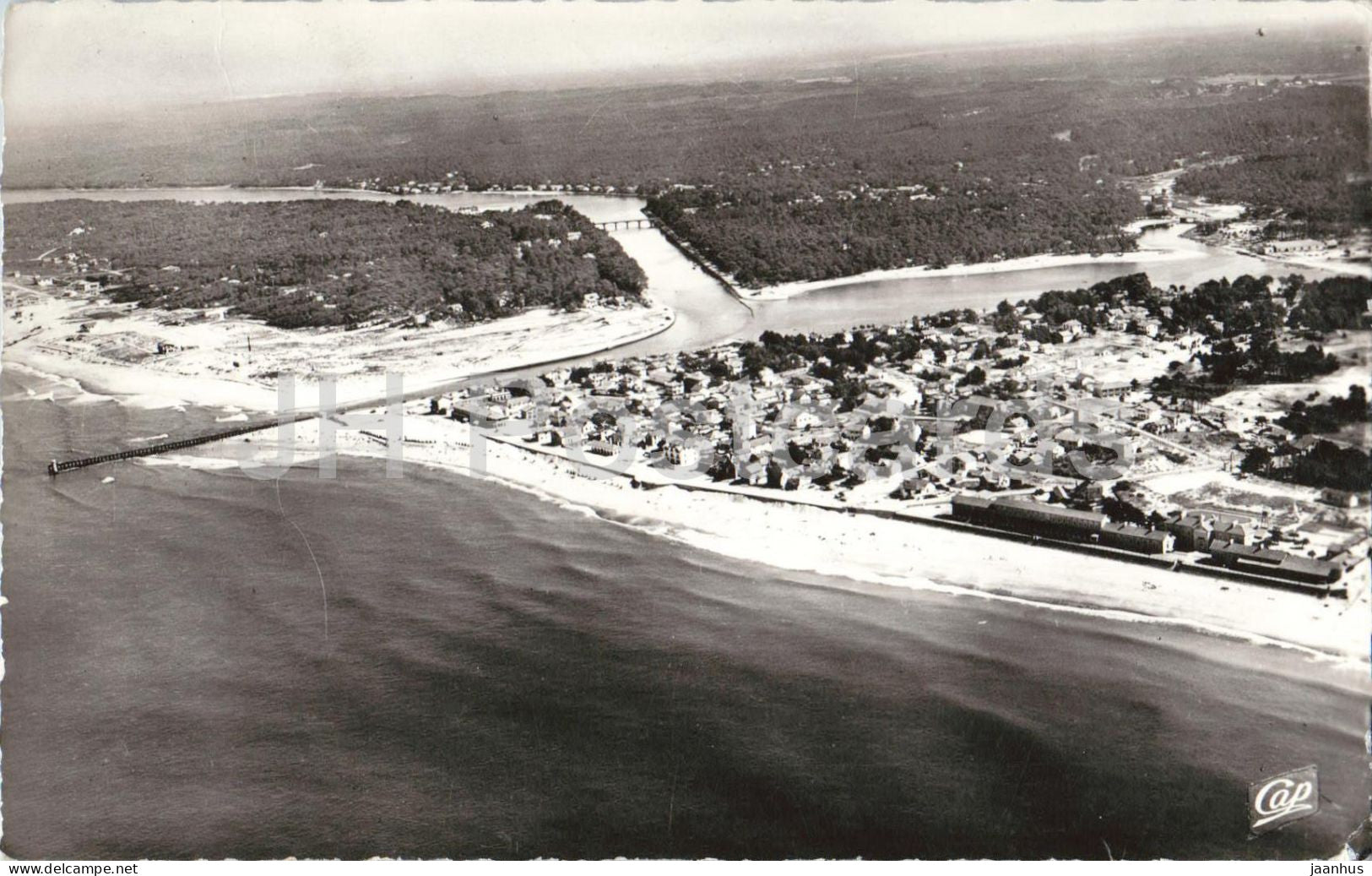 Capbreton - Vue aerienne - Aerial view - aerial seaside town - beach - 14 - old postcard - 1963 - France - used - JH Postcards