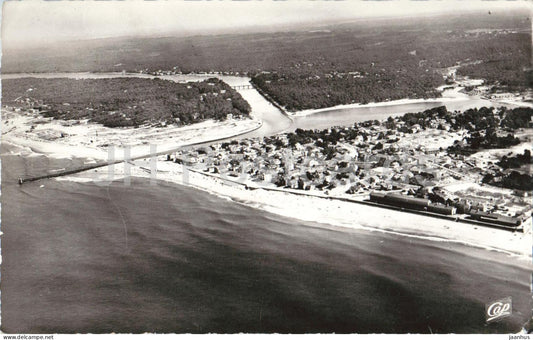 Capbreton - Vue aerienne - Aerial view - aerial seaside town - beach - 14 - old postcard - 1963 - France - used - JH Postcards