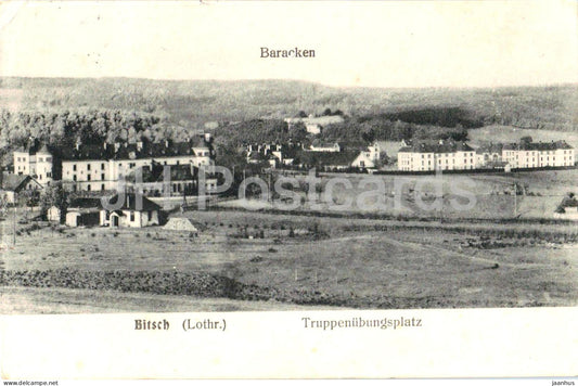 Bitsch - Bitche - Truppenubungsplatz - Baracken - Military training camp - WWI - old postcard - 1917 - France - used - JH Postcards