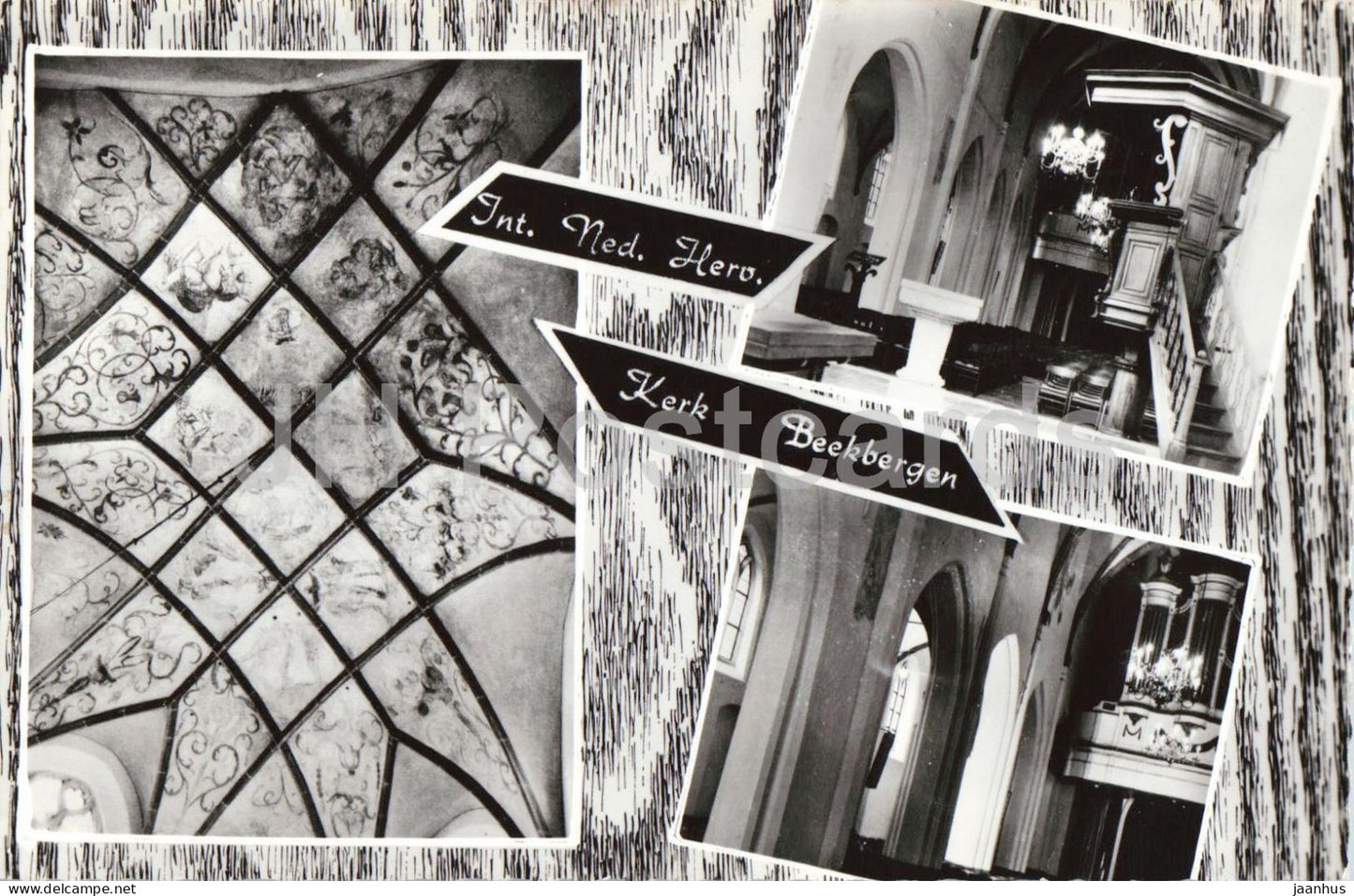 Int Ned Herv Kerk Beekbergen - Dutch Reformed Church - church interior - old postcard - Netherlands - unused - JH Postcards