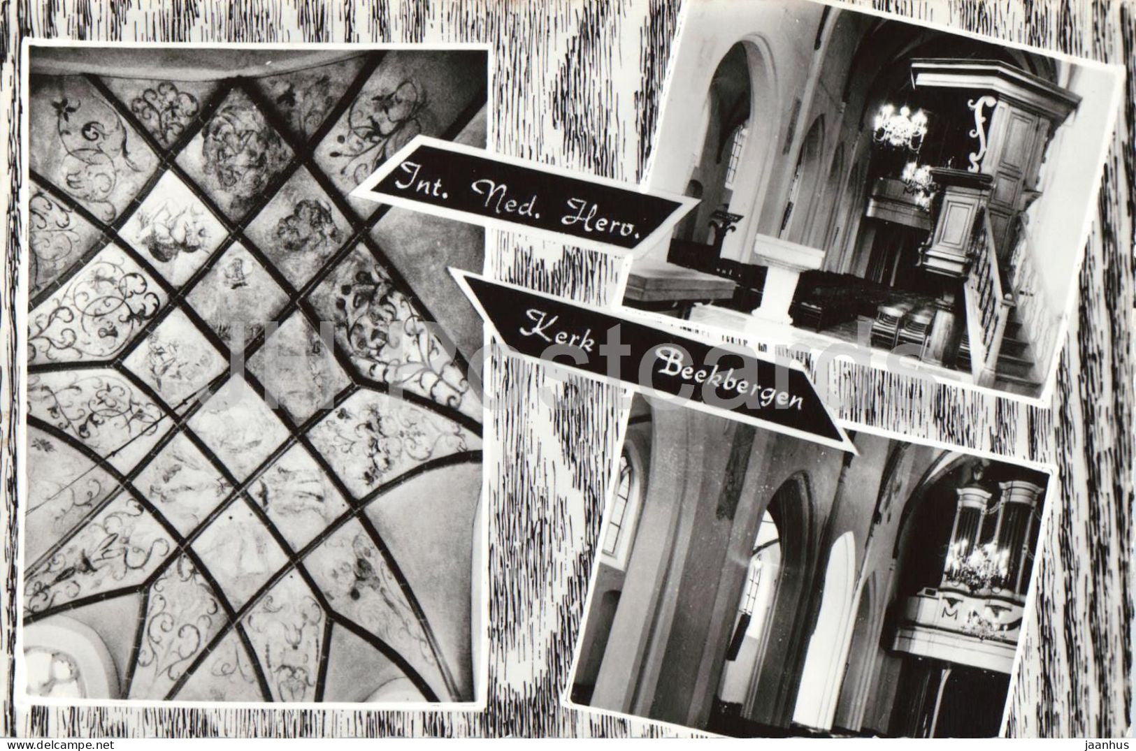Int Ned Herv Kerk Beekbergen - Dutch Reformed Church - church interior - old postcard - Netherlands - unused - JH Postcards