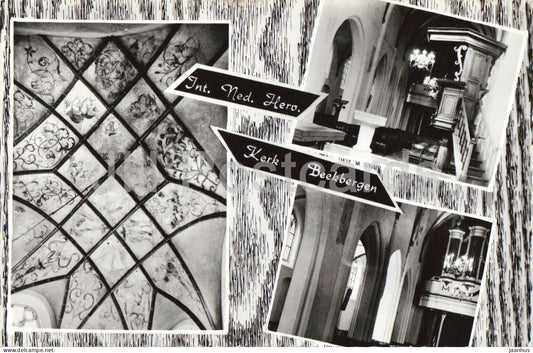 Int Ned Herv Kerk Beekbergen - Dutch Reformed Church - church interior - old postcard - Netherlands - unused - JH Postcards