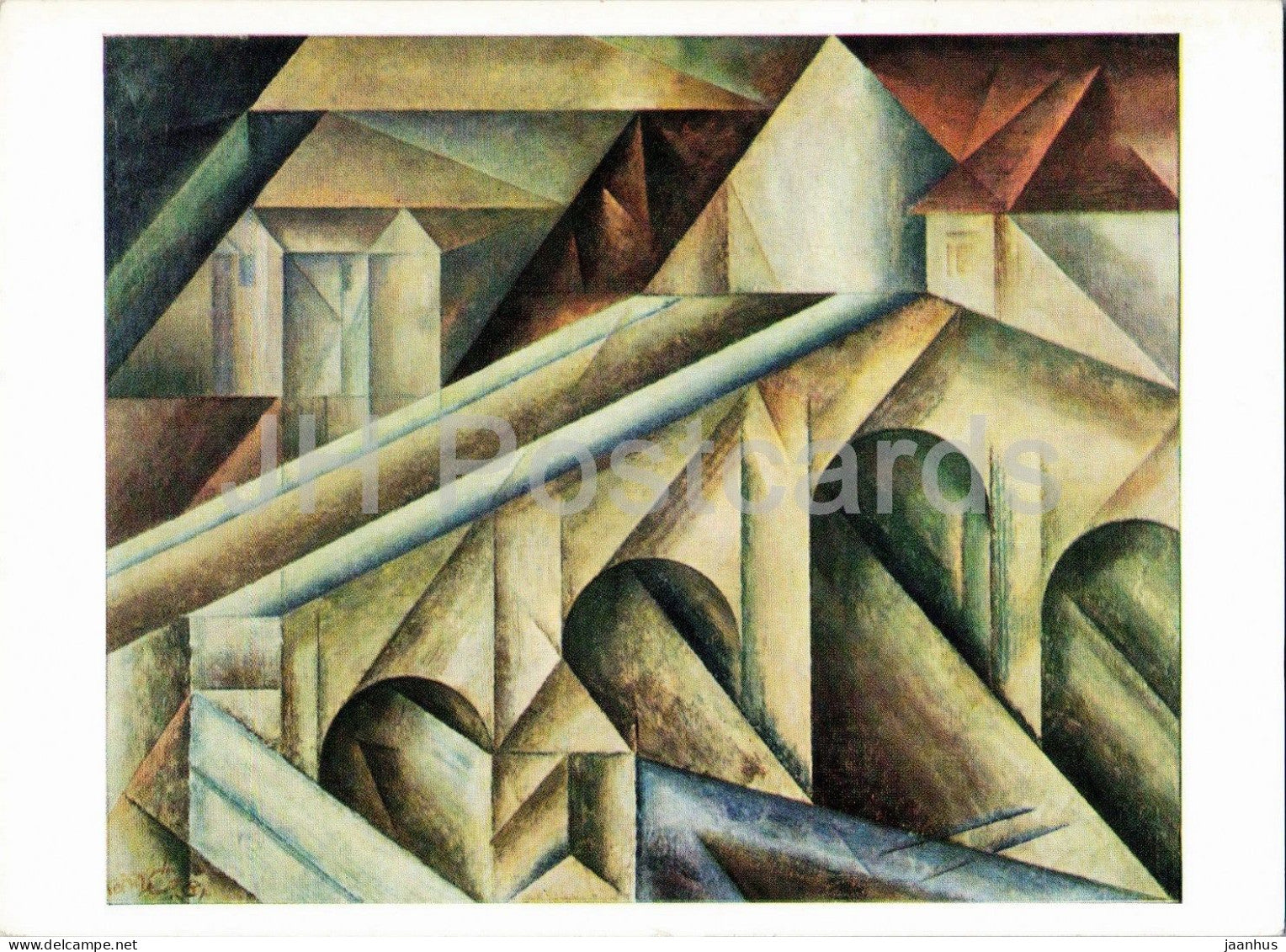 painting by Lyonel Feininger - Bridge III - Brucke III - German art - 7317 - Germany - unused - JH Postcards