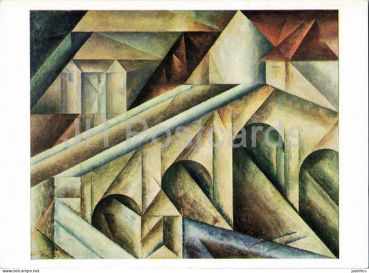painting by Lyonel Feininger - Bridge III - Brucke III - German art - 7317 - Germany - unused - JH Postcards