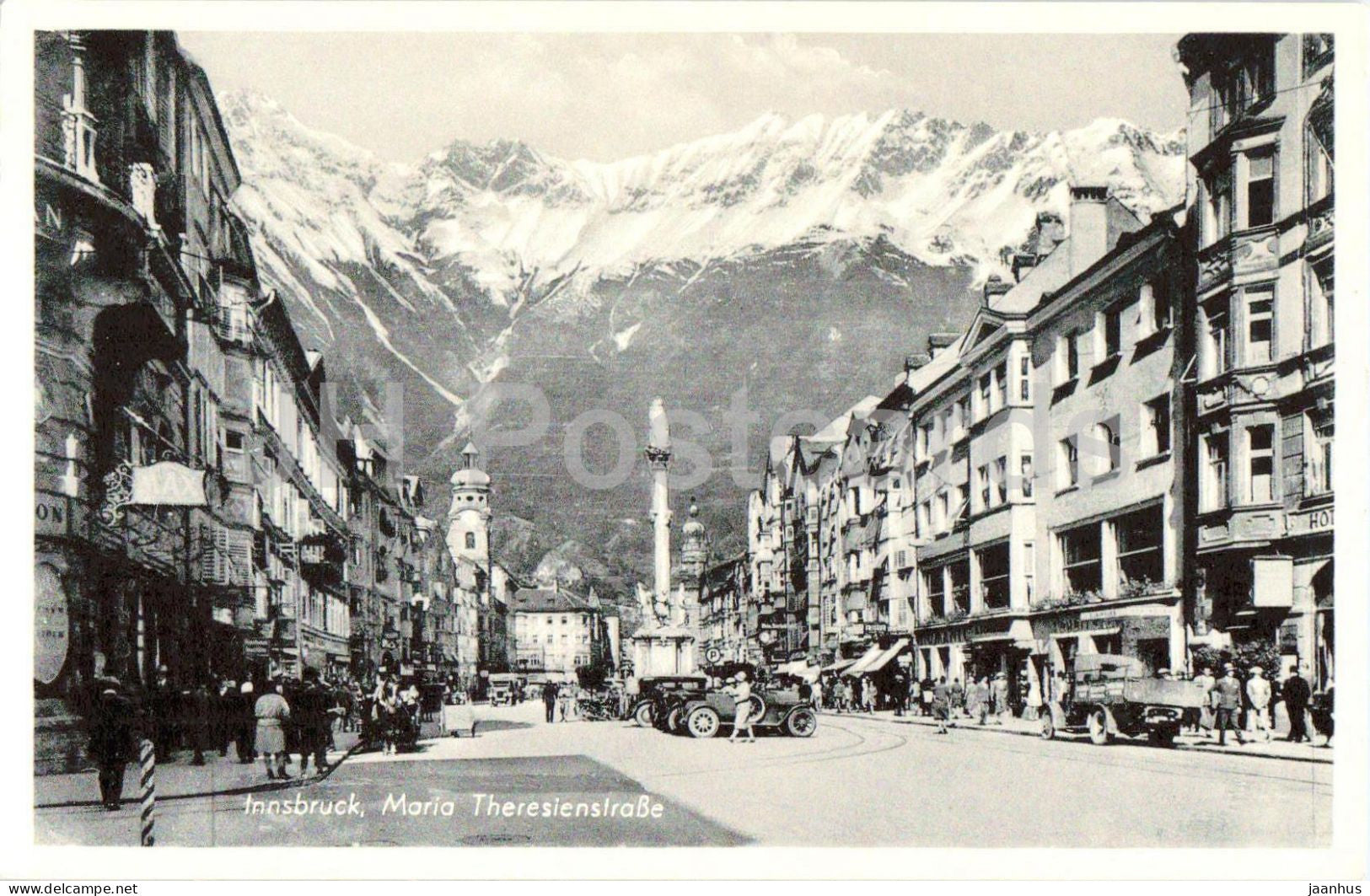Innsbruck - Maria Theresienstrasse - old car - No. 1016 - old postcard - Austria - used - JH Postcards