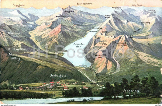 Achensee und Umgebung - Tirol - old postcard - 1910s - Austria - used - JH Postcards