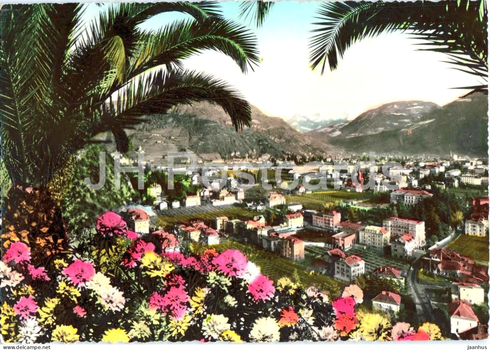 Bolzano Gries - Panorama con il Catinaccio m. 2998 - mountains - Dolomites - Alps - 1767 - old postcard - Italy - unused - JH Postcards