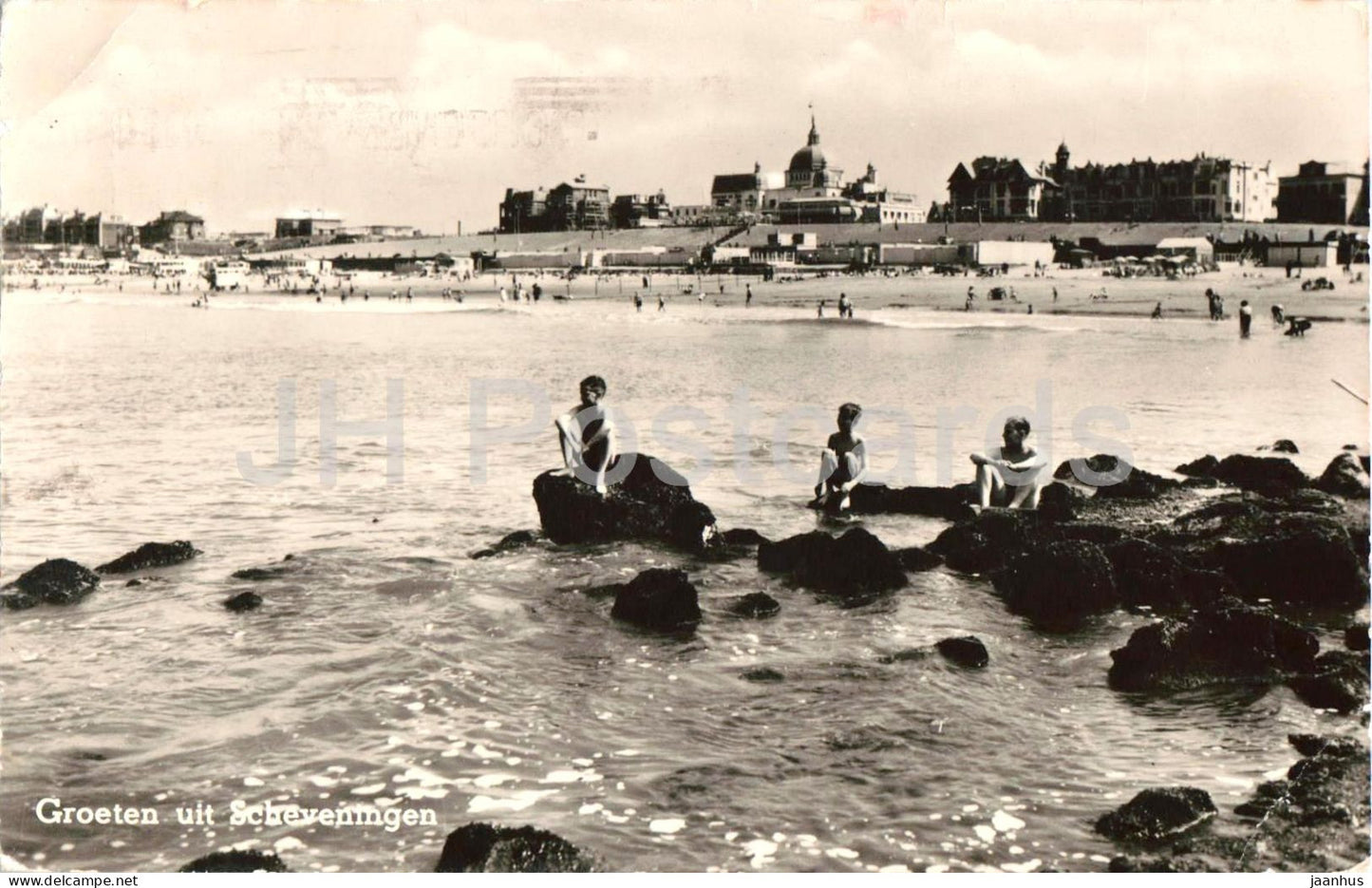 Groeten uit Scheveningen - Greetings from Scheveningen - beach - sea - old postcard - 1956 - Netherlands - used - JH Postcards