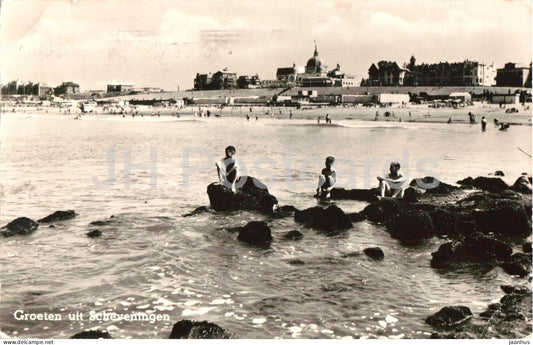 Groeten uit Scheveningen - Greetings from Scheveningen - beach - sea - old postcard - 1956 - Netherlands - used - JH Postcards