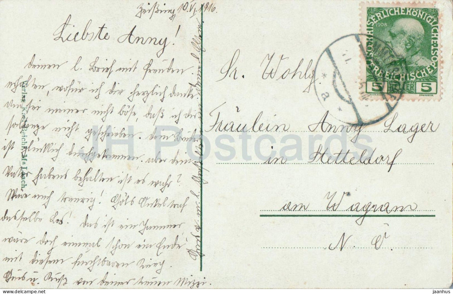 Jauerling - Birkenwaldidylle - Wegkreuzung Wiesmannsreithl und Burgstock 959 m - old postcard - 1916 - Austria - used