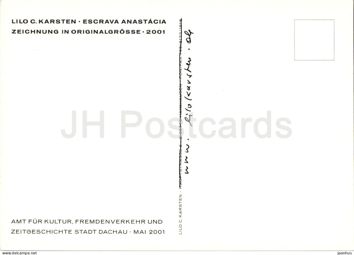drawing by Lilo C. Karsten - Escrava Anastacia - Zeichnung - German art - 2001 - Germany - unused