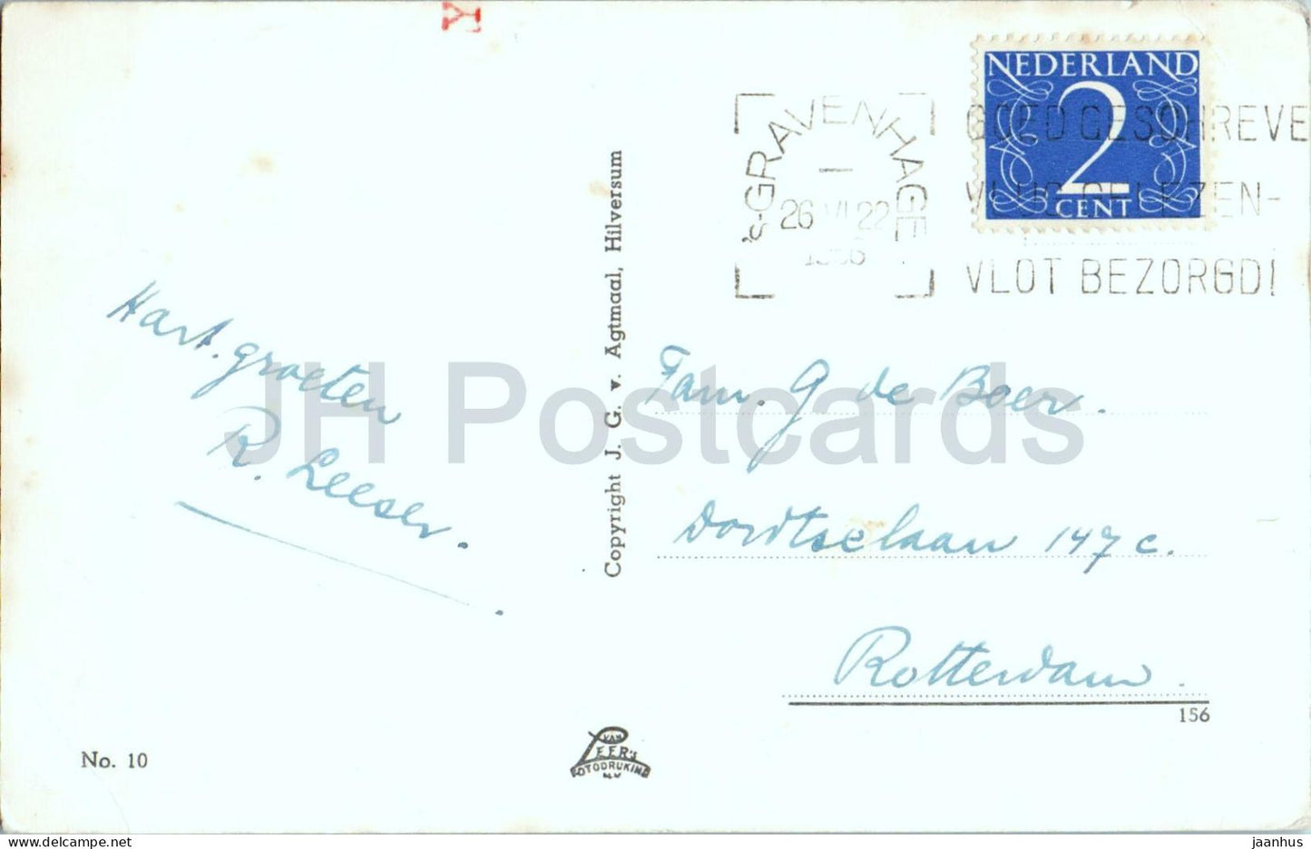 Groeten uit Scheveningen - Greetings from Scheveningen - beach - sea - old postcard - 1956 - Netherlands - used