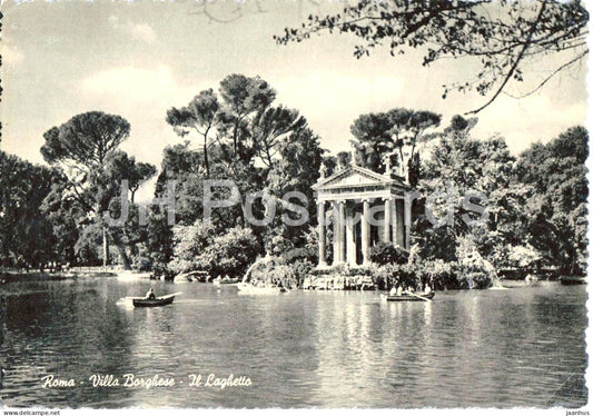 Roma - Rome - Villa Borghese - Il Laghetto - Little Lake - old postcard - Italy - unused - JH Postcards