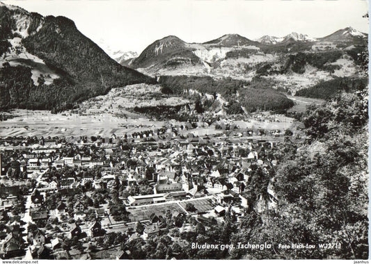Bludenz geg. Tschengla - town panorama - mountains - valley - No. 12713 - old postcard - Austria - unused - JH Postcards