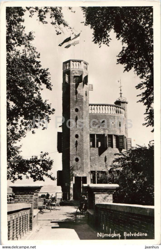Nijmegen - Belvedere - tower - architecture - old postcard - 1955 - Netherlands - used - JH Postcards
