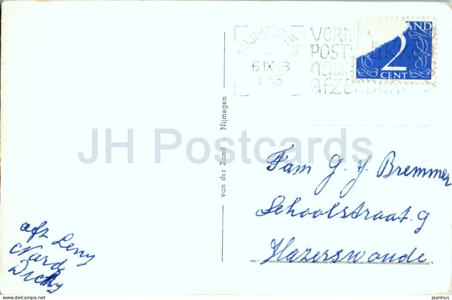 Nijmegen - Belvedere - tower - architecture - old postcard - 1955 - Netherlands - used