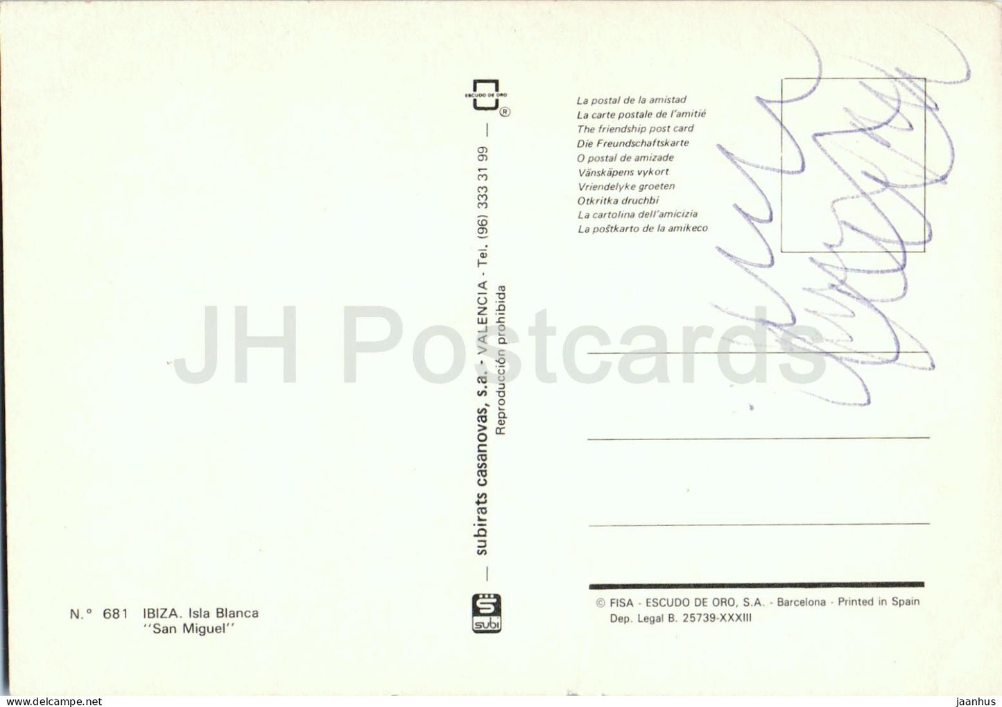 San Miguel - Ibiza - Kirche - Buchtstrand - Boote - Insel - Mehrfachansicht - 681 - Spanien - gebraucht