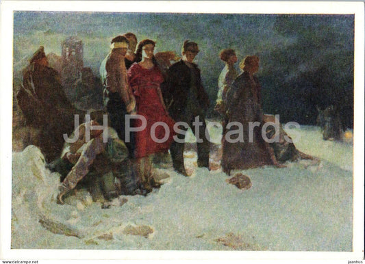 The Young Guard by A. Fadeyev - They Are Immortal - Krasnodon partisans - illustration - 1959 - Russia USSR - unused - JH Postcards
