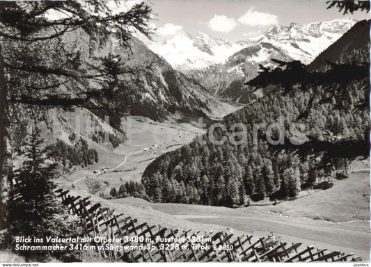 Blick ins Valsertal mit Olperer Fusstein Schrammacher Sagewandspitze - Tirol - old postcard - Austria - unused - JH Postcards