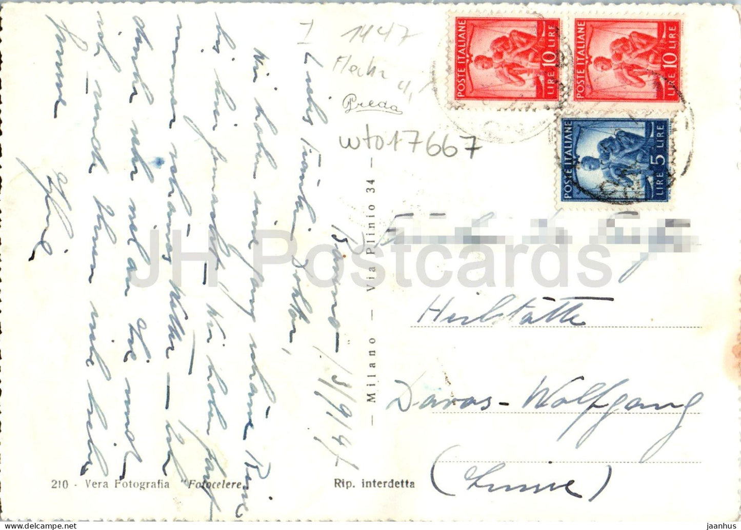 Lago Maggiore - Die Inseln von Stresa aus gesehen - See - Borromäische Inseln - 210 - alte Postkarte - 1947 - Italien - gebraucht
