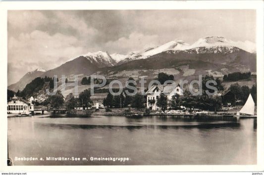 Seeboden a. Millstatter See m. Gmeineckgruppe - lake  village - snowy mountains - old postcard - 1929 - Austria - unused - JH Postcards