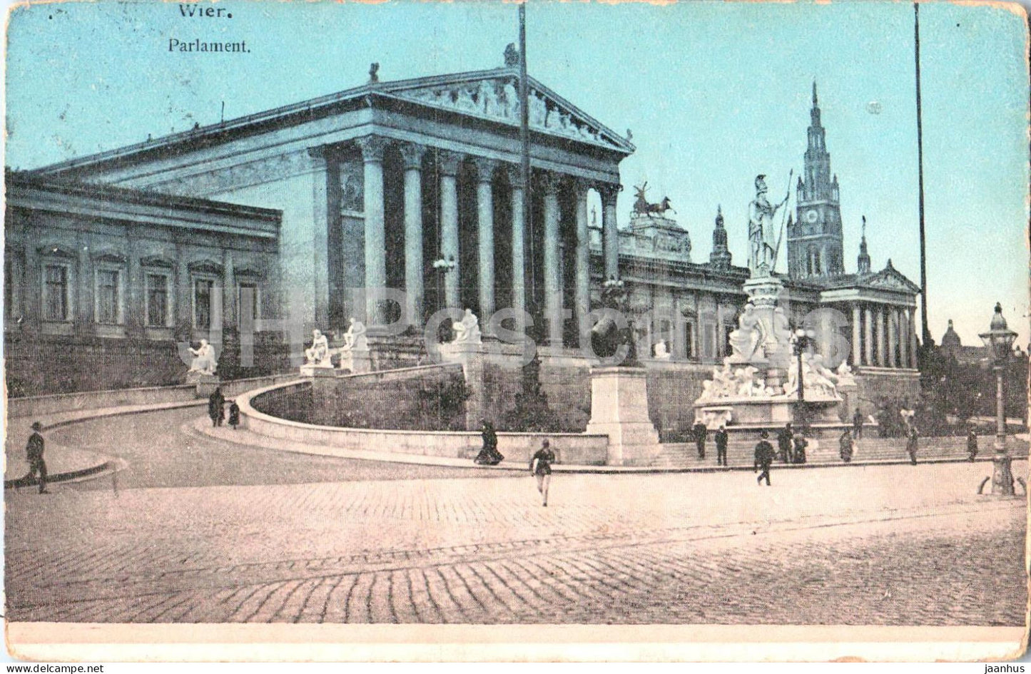 Wien - Vienna - Parlament - parliament building - square - old postcard - 1906 - Austria - used - JH Postcards