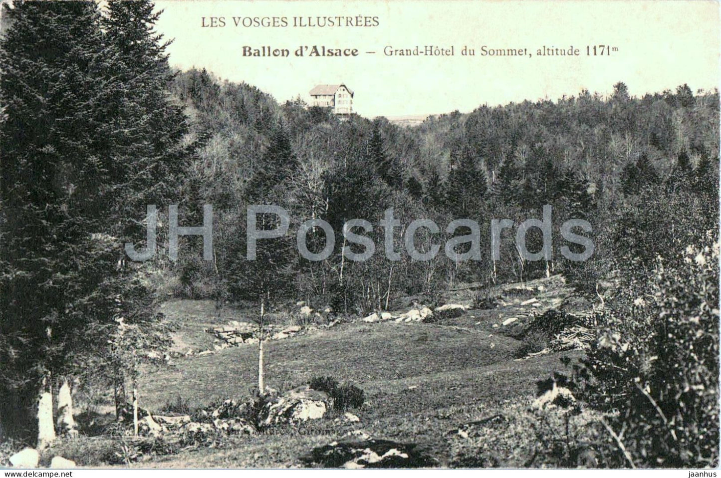 Ballon d’Alsace - Grand Hotel du Sommet - Les Vosges Illustrees - old postcard - 1909 - France - used - JH Postcards