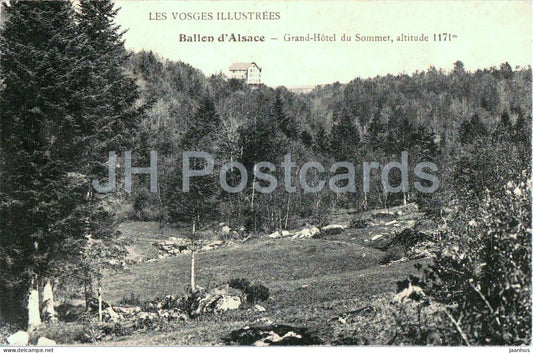 Ballon d’Alsace - Grand Hotel du Sommet - Les Vosges Illustrees - old postcard - 1909 - France - used - JH Postcards