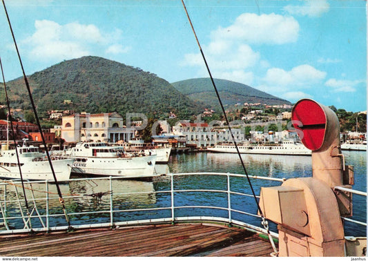 Isola D’Ischia - Porto - Panorama - port - ship - boat - harbor - 16 - 1969 - Italy - used - JH Postcards