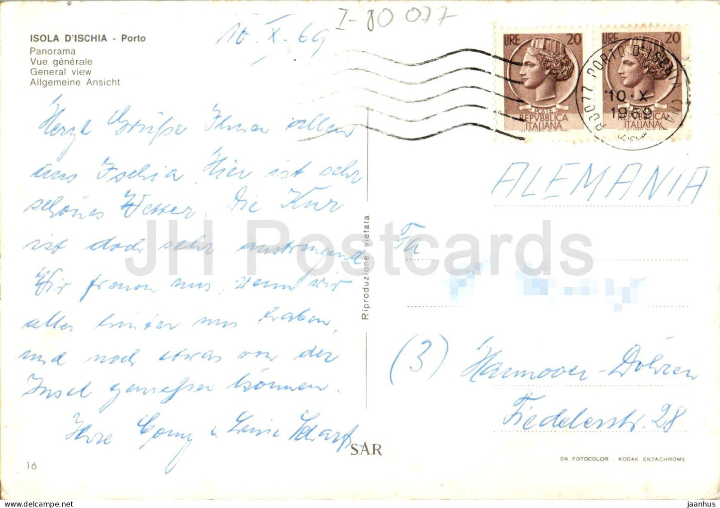 Isola D’Ischia - Porto - Panorama - port - ship - boat - harbor - 16 - 1969 - Italy - used