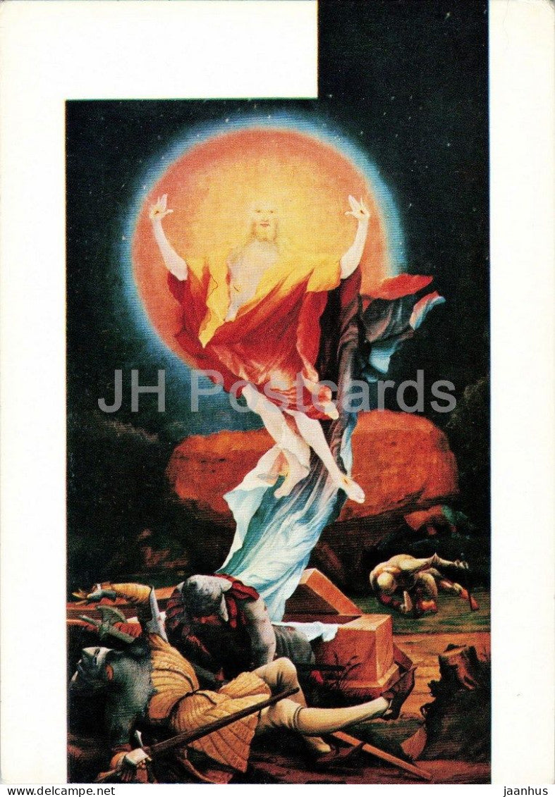 painting by Matthias Grunewald - The Resurrection - Die Auferstehung - Isenheim - German art - 1964 - France - unused - JH Postcards