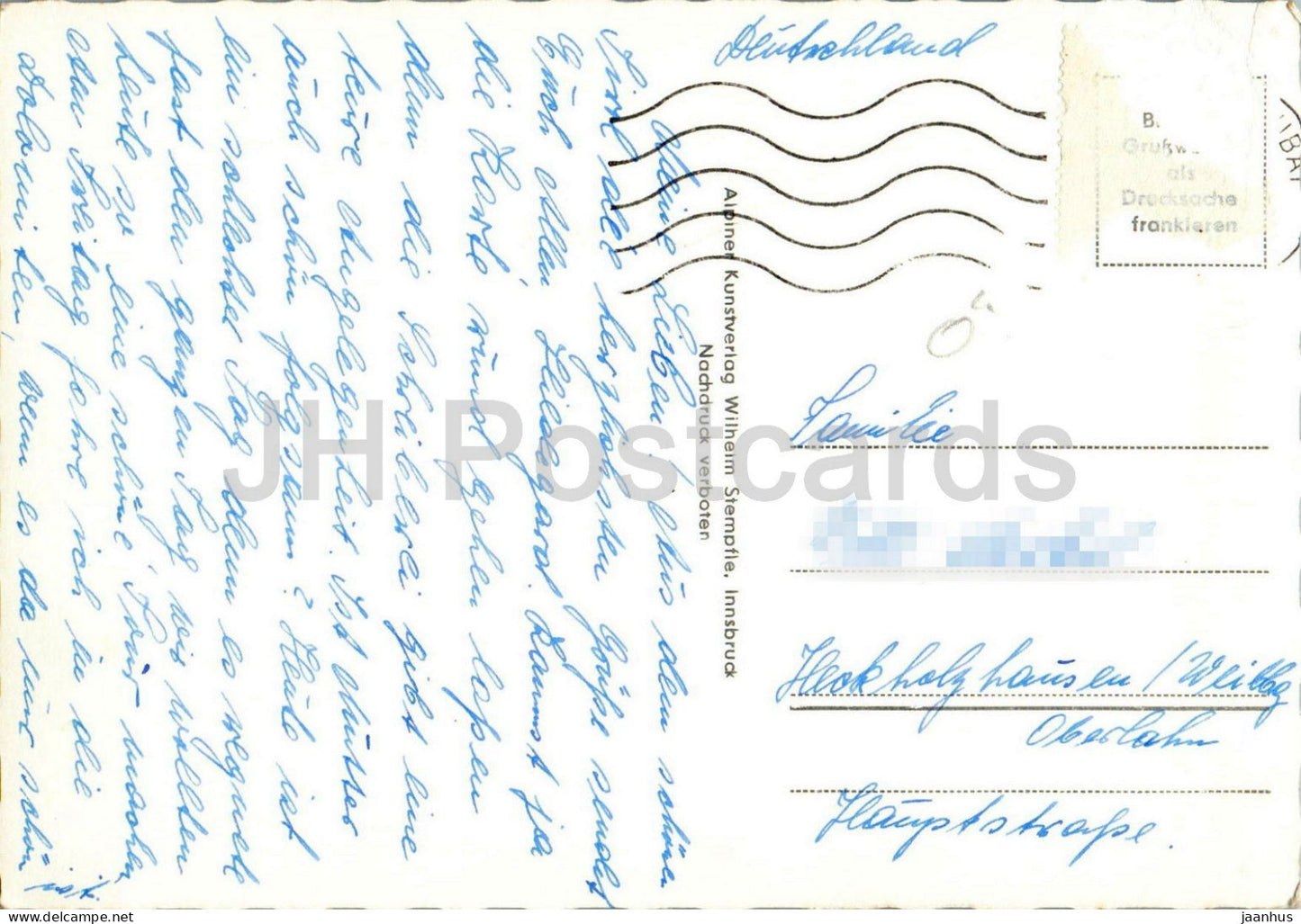 Neustift Stubaital 1000 m face au glacier de Stubai - village - vallée - Alpes - 1764 - vieille carte postale - Autriche - usagé