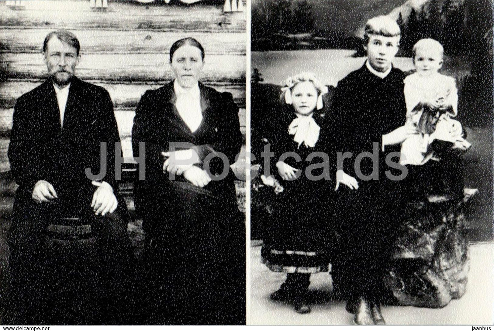 Sergei Yesenin - Russian poet with his parents and sisters in Moscow 1912 - literature - 1977 - Russia - USSR - unused - JH Postcards
