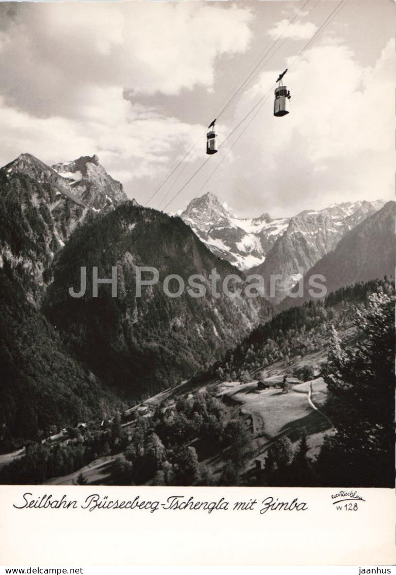 Seilbahn Burserberg Tschengla mit Zimba - cable car - mountains - alpine landscape - 128 - Austria - unused - JH Postcards