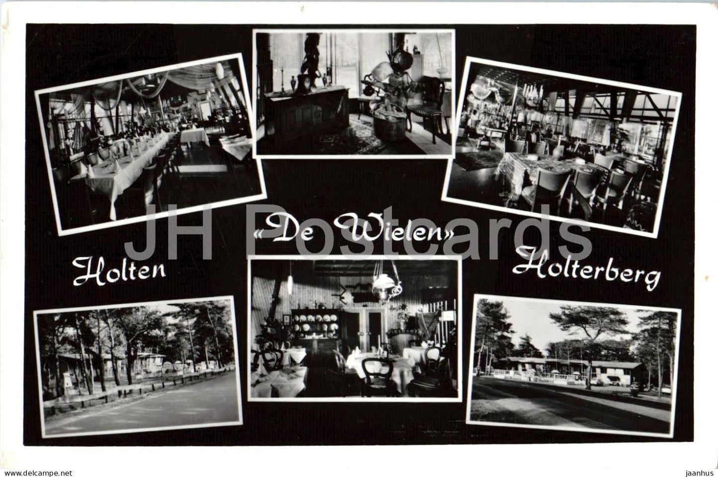 De Wielen - Holten Holterberg - cafe restaurant interior - multiview - old postcard - 1960s - Netherlands - used - JH Postcards