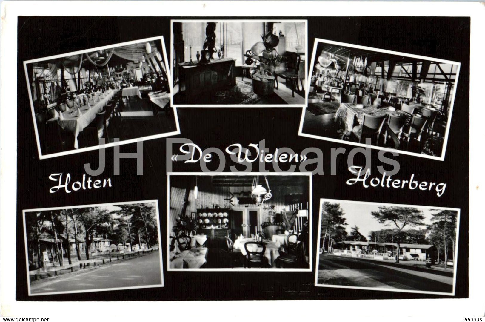 De Wielen - Holten Holterberg - cafe restaurant interior - multiview - old postcard - 1960s - Netherlands - used - JH Postcards