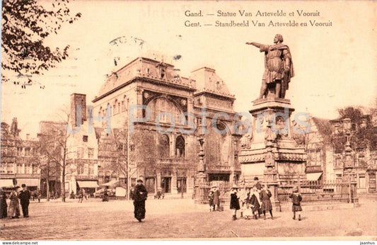 Gand - Gent - Statue Van Artevelde et Vooruit - Artevelde monument - Feldpost - old postcard - 1917 - Belgium - used - JH Postcards
