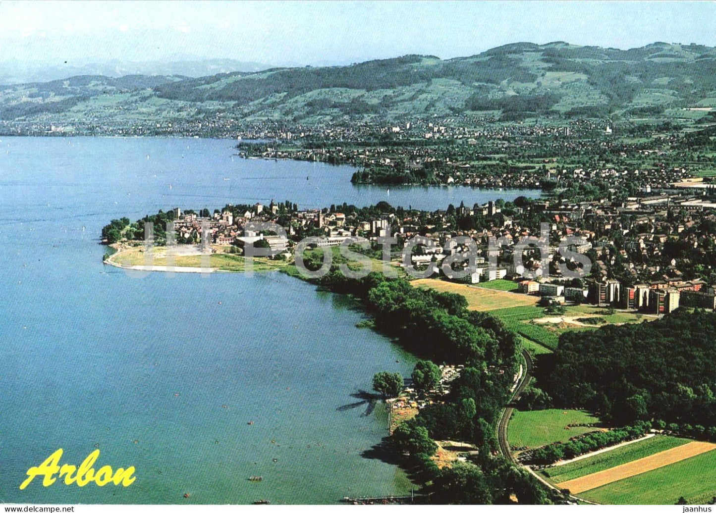 Arbon - Lake Constance - aerial view - Bodensee - panorama - 6724 - 1986 - Switzerland - used - JH Postcards
