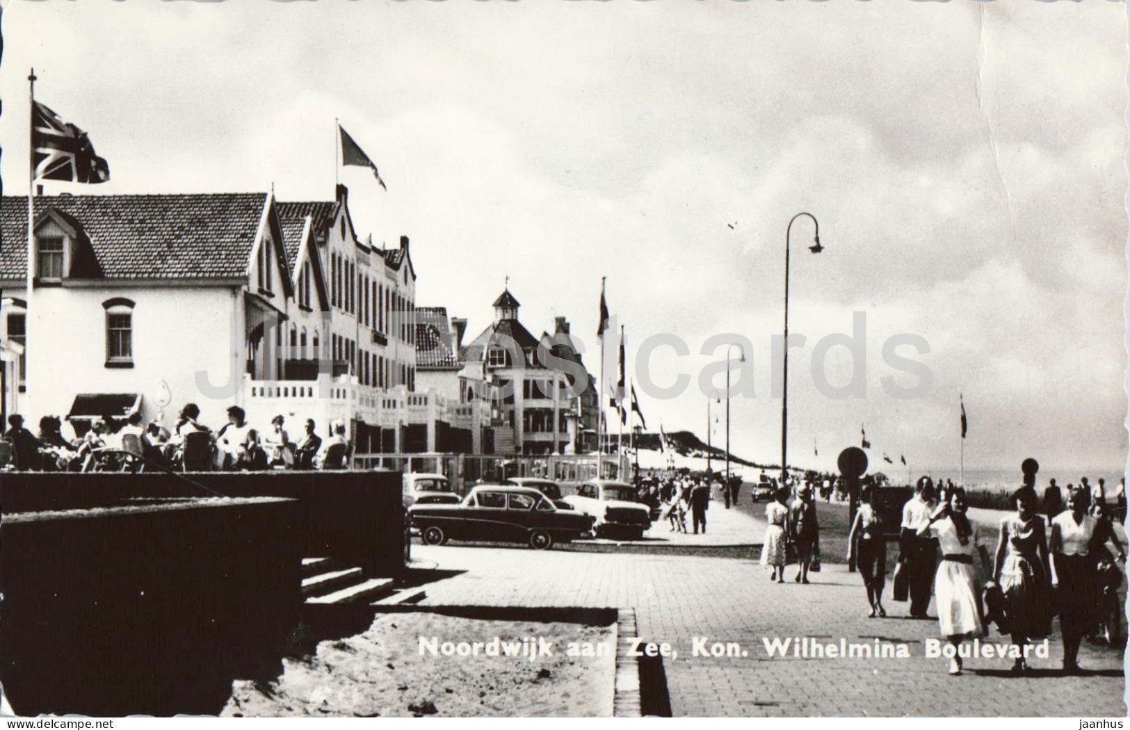 Noordwijk aan Zee - Kon. Wilhelmina Boulevard - seaside promenade - car - 1963 - Netherlands - used - JH Postcards
