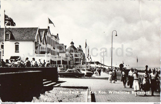 Noordwijk aan Zee - Kon. Wilhelmina Boulevard - seaside promenade - car - 1963 - Netherlands - used - JH Postcards