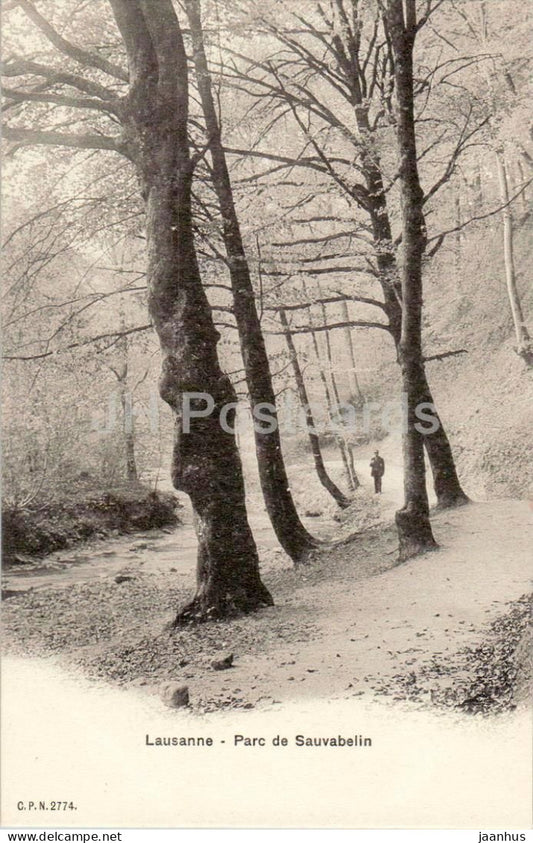 Lausanne - Parc de Sauvabelin - park - 2774 - old postcard - 1910s - Switzerland - unused - JH Postcards